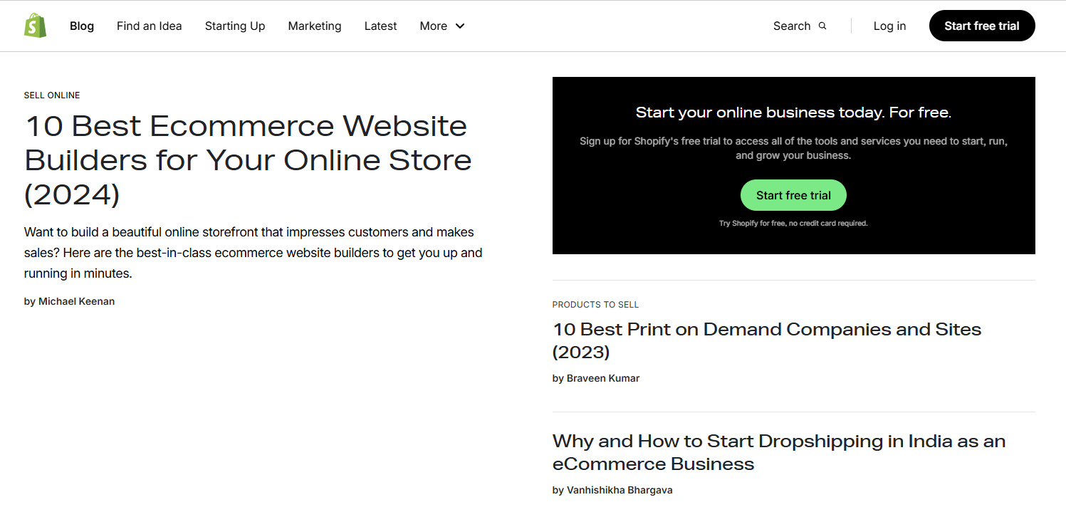 Shopify Blog Page