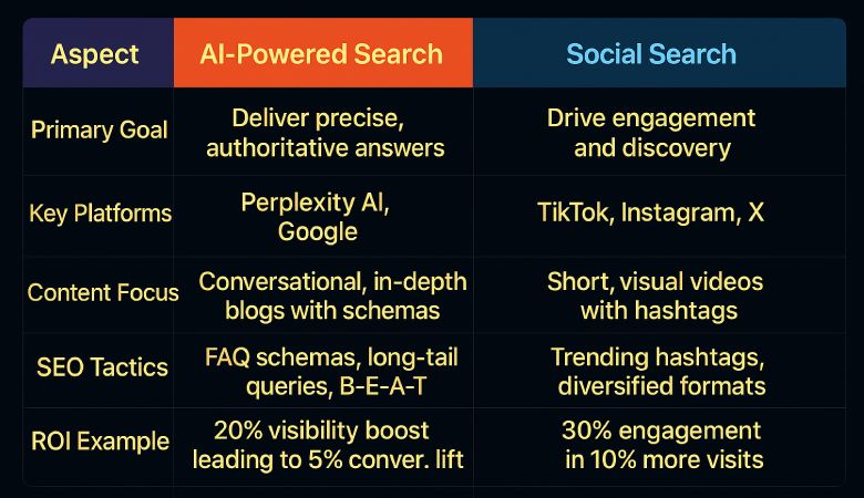 AI vs. Social Search Strategies