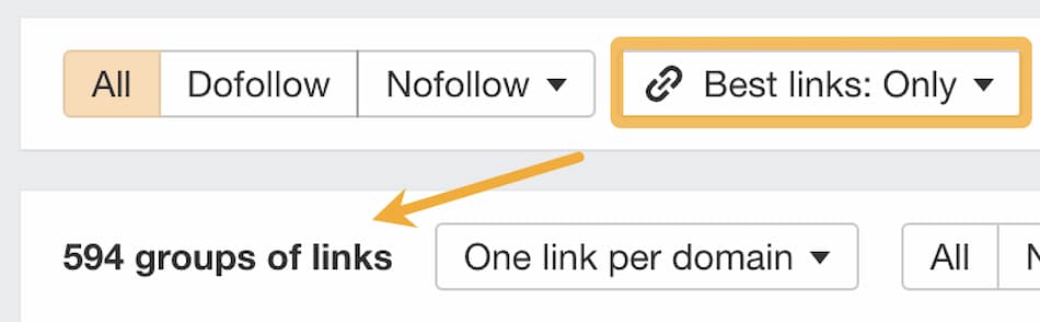 Show best links only.