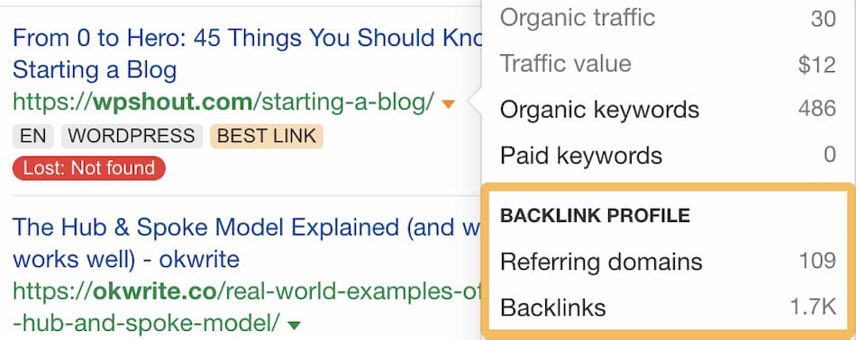check the number of backlinks the referring page