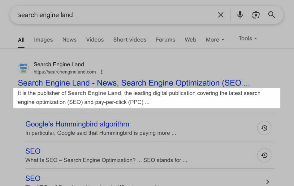 Meta descriptions