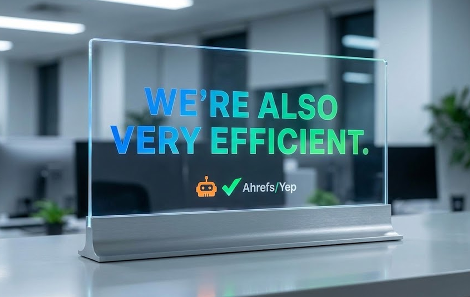 We’re also very efficient (Your “we” = Ahrefs_Yep)
