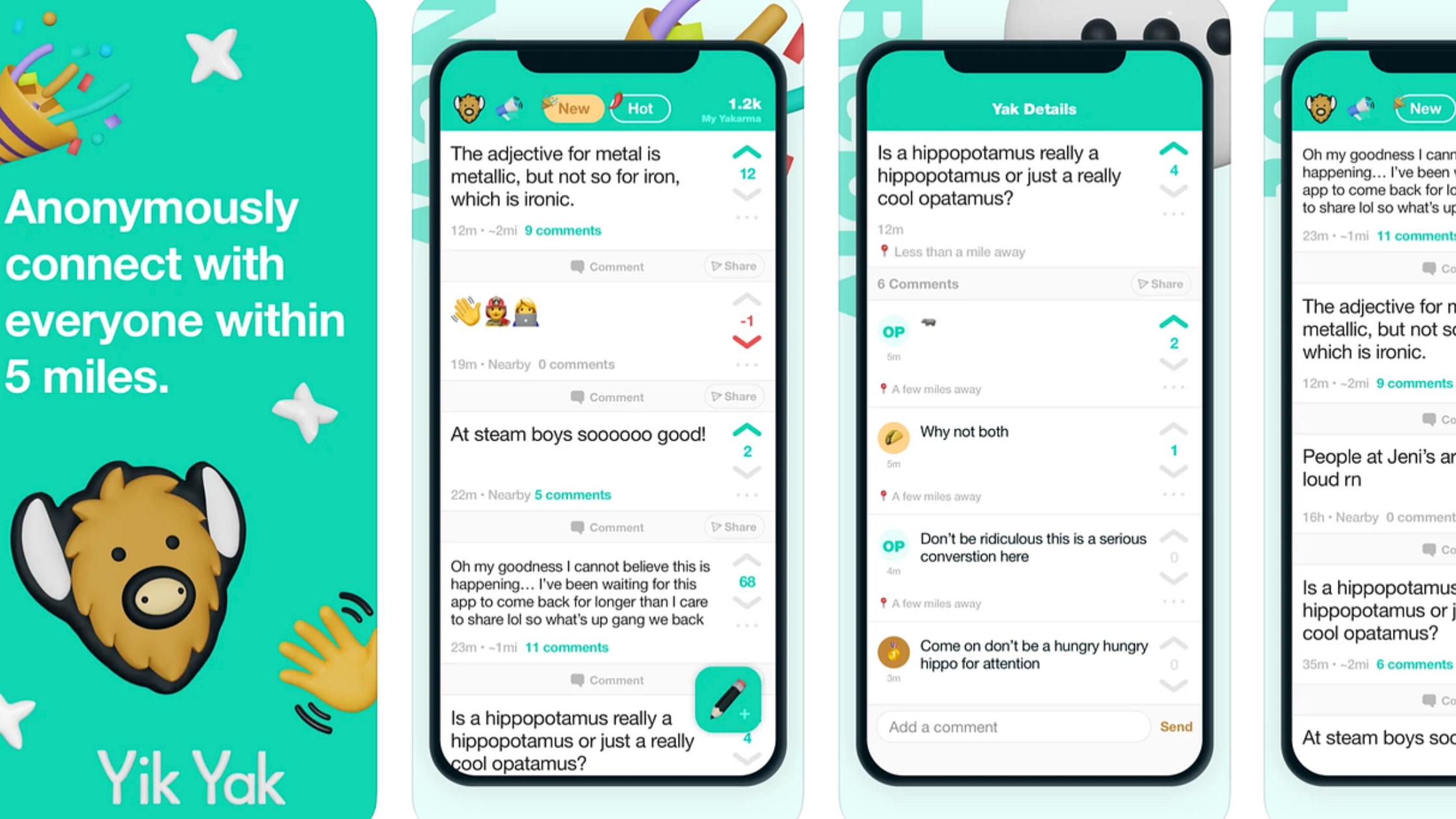 Yik Yak location-based social media app