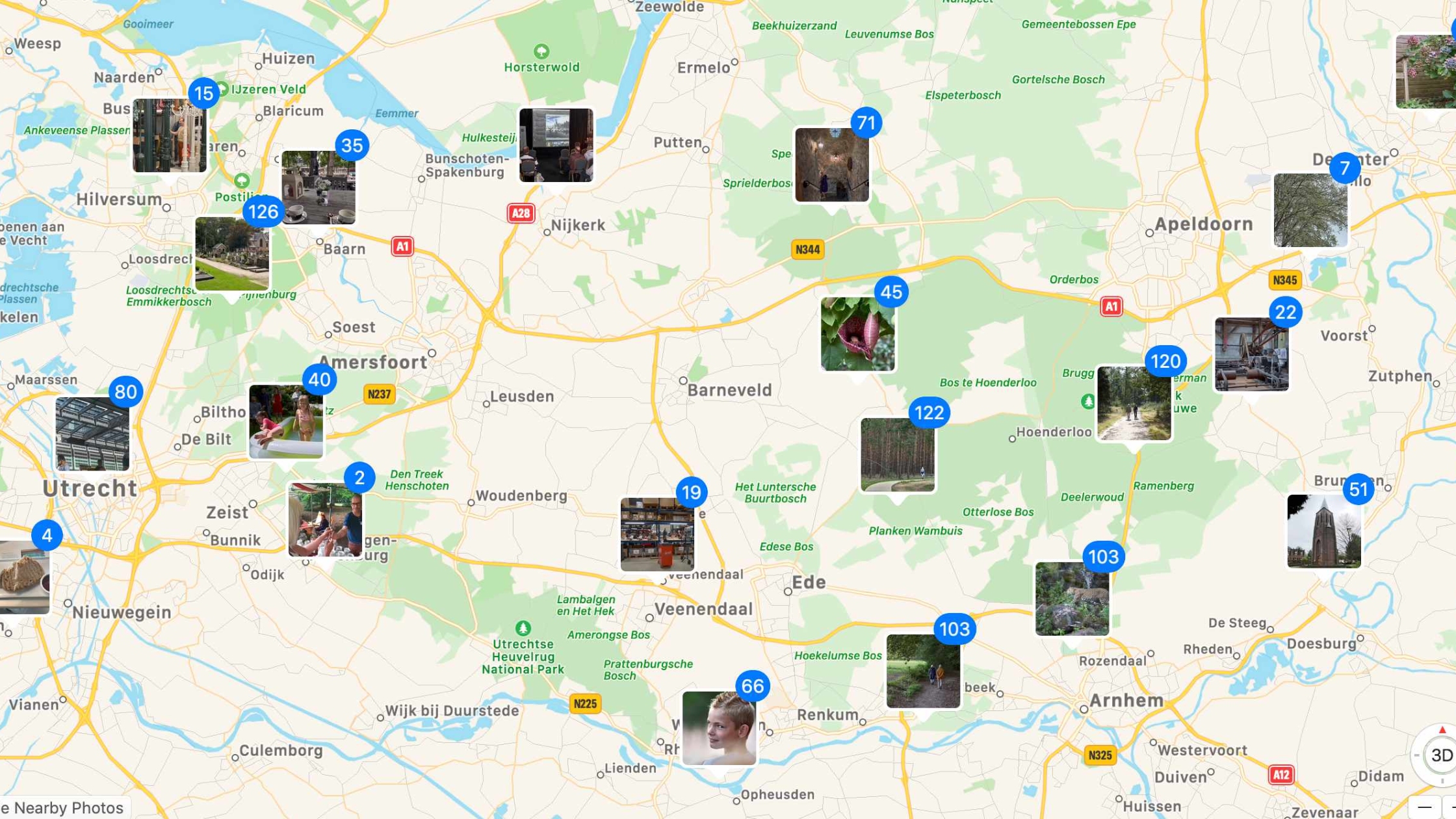 Image showing various geotagged locations in the Netherlands.