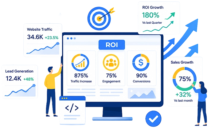 Skyrocket Your ROIwith Our Web Development & Marketing Services